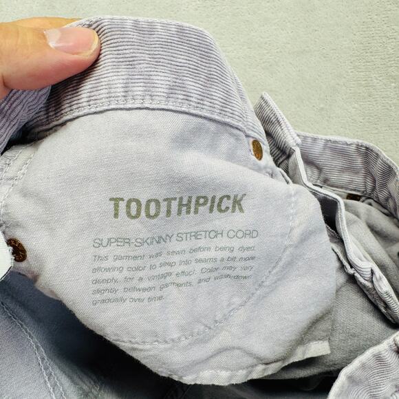 J.Crew Pants‎ Women 27 Purple Corduroy Toothpick Super Skinny Stretch Ankle Zip - Picture 7 of 13